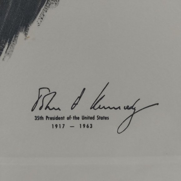 Vintage John F Kennedy Sketch 35th President Of The United States 1917 To 1963 - Picture 3 of 10
